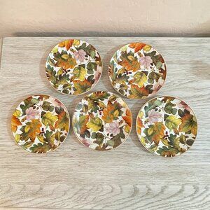 New Fall Leaf Plates Set of 5 Pamela Gladding Santa Barbara Ceramic Design